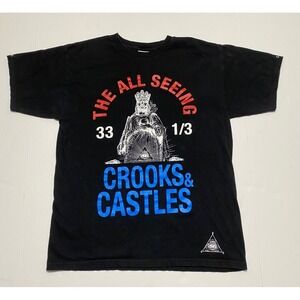 Crooks & Castles Mens T Shirt Size M Black Wizard The All Seeing Eye 2 Graphic